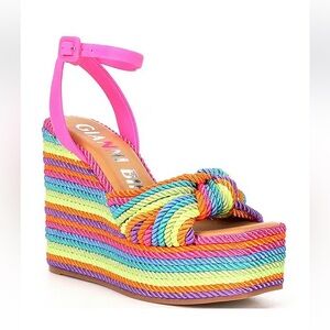 Gianni Bini Leena Corded Knot Platform Wedge Sandals